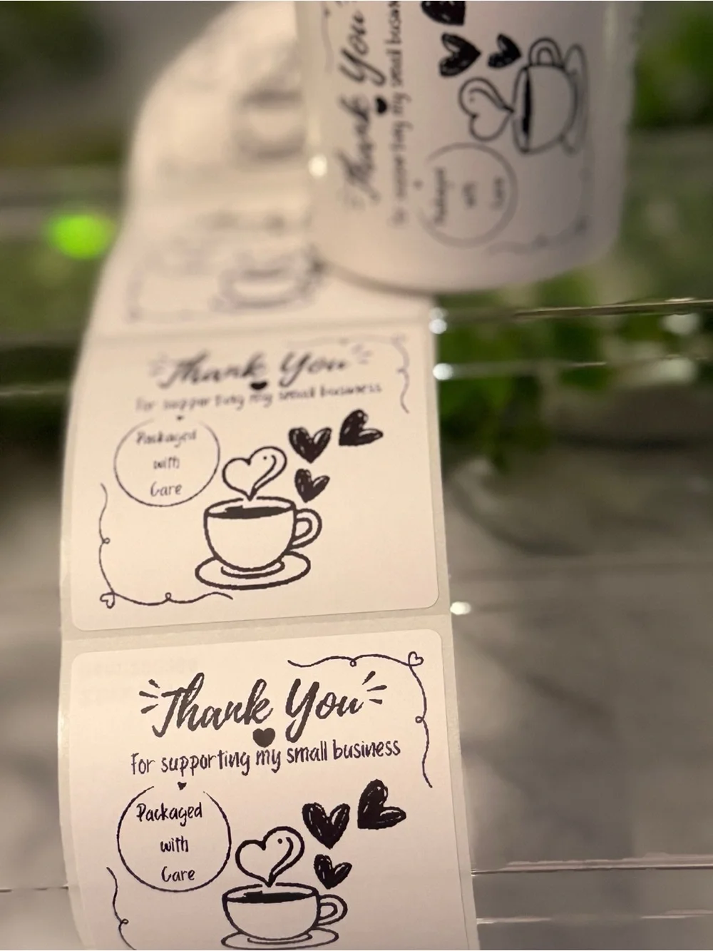 Coffee Thank You Stickers 2x2 | 200 Small Business Labels Packaged with Care